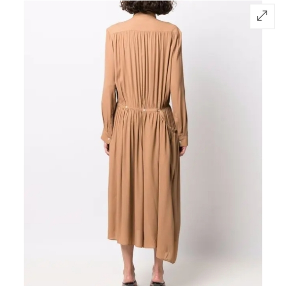 Lemaire Pleated Shirt Dress Caramel Size 34 US 4 - Picture 4 of 11